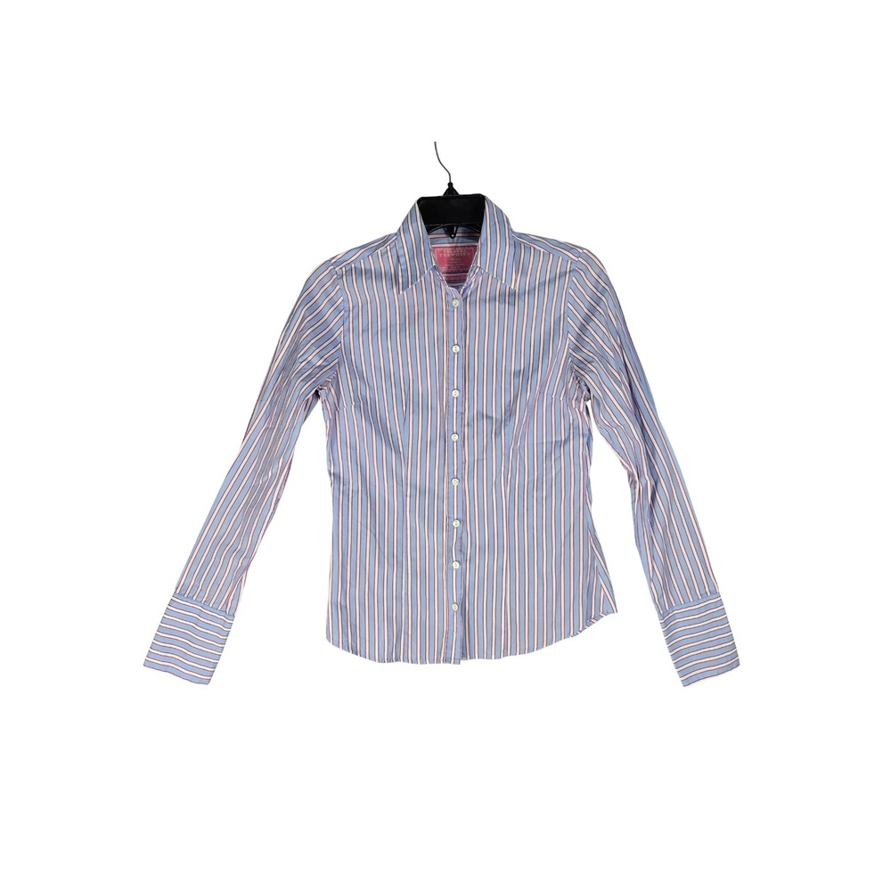 Charles Tyrwhitt Button Down Women 6 Striped Blue Pink EUC